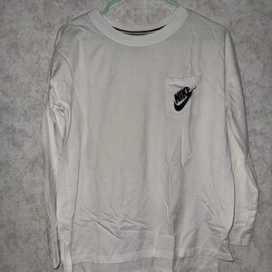 Nike White Long Sleeve Tee Classic Design